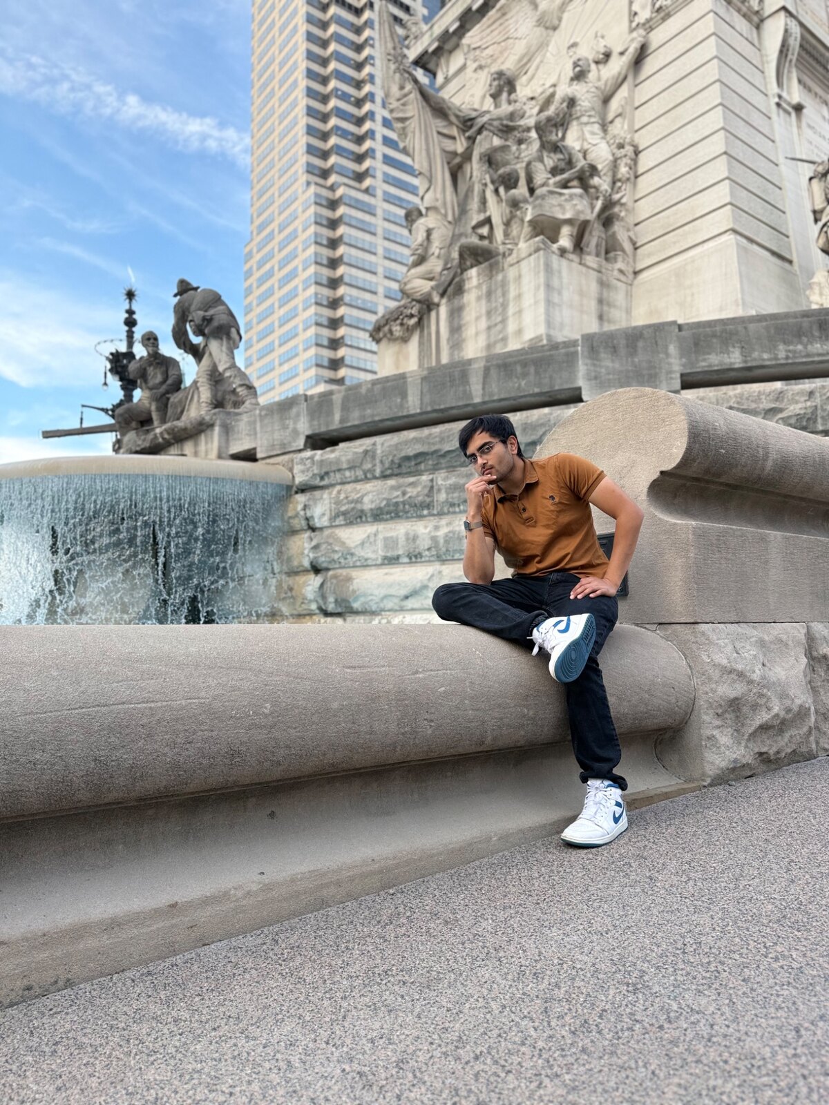 Piyush at a city monument